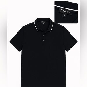 Men’s Summer Weight Black Polo | Stretch Performance Knit | Size M